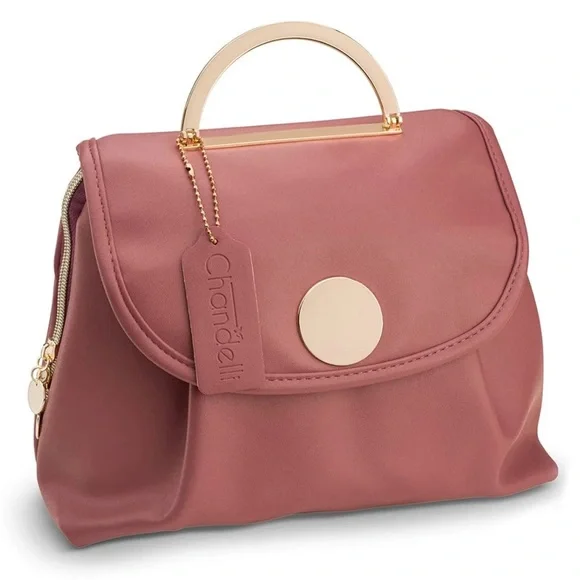 Hanging Toiletry And Makeup Travel Bag - GIFT READY - Mauve Pink and Gold - NWT! - Picture 2 of 12